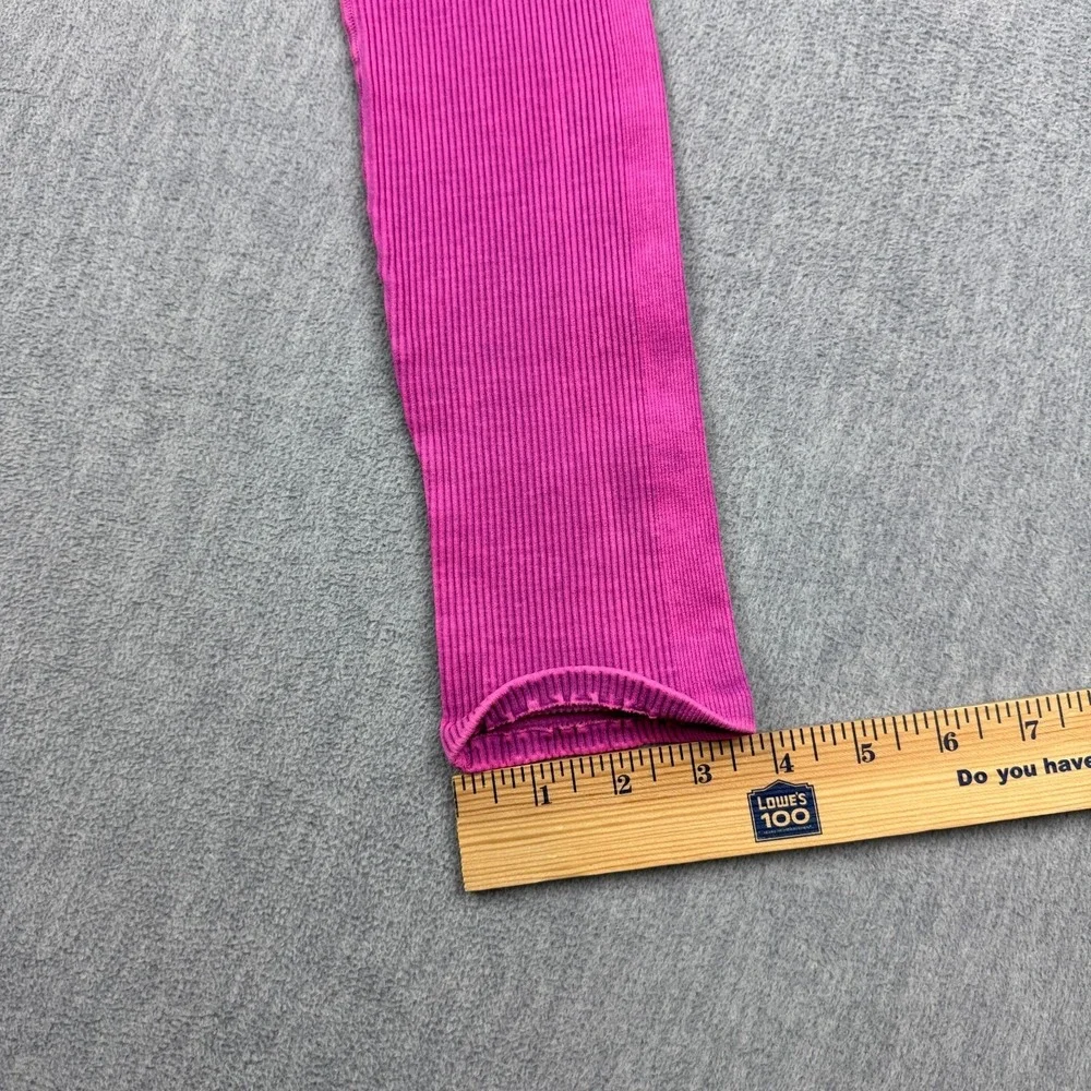 Free People FP Movement Leggings Womens XS Pink Ribbed Seamless High Rise Gym‎